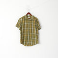 Original Penguin Men  XL Casual Shirt Green Check Cotton Classic Fit Short Sleeve Top