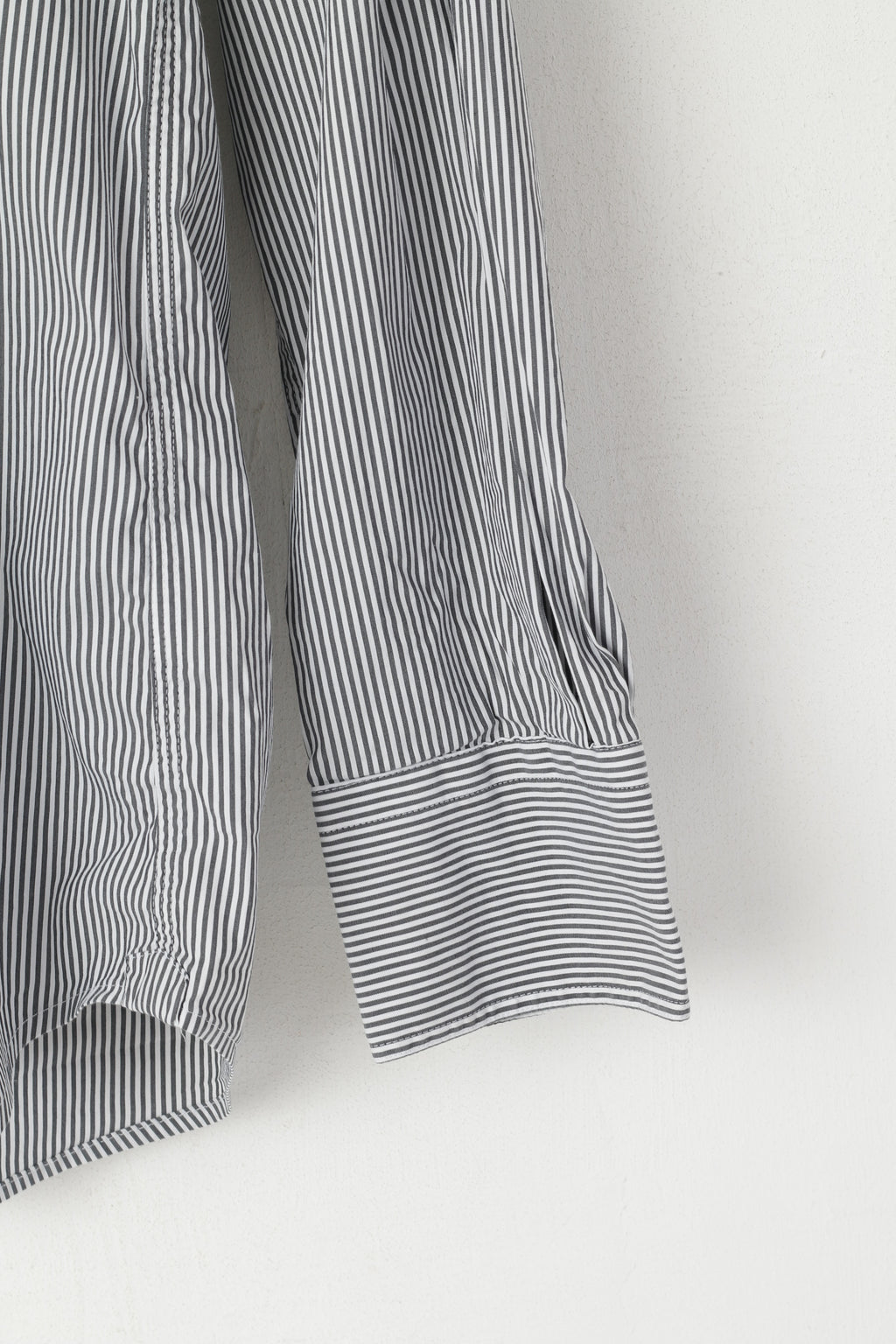 Henri Lloyd Men L Casual Shirt Gray Striped Cotton Regular Fit Long Sleeve Lotus Team Top