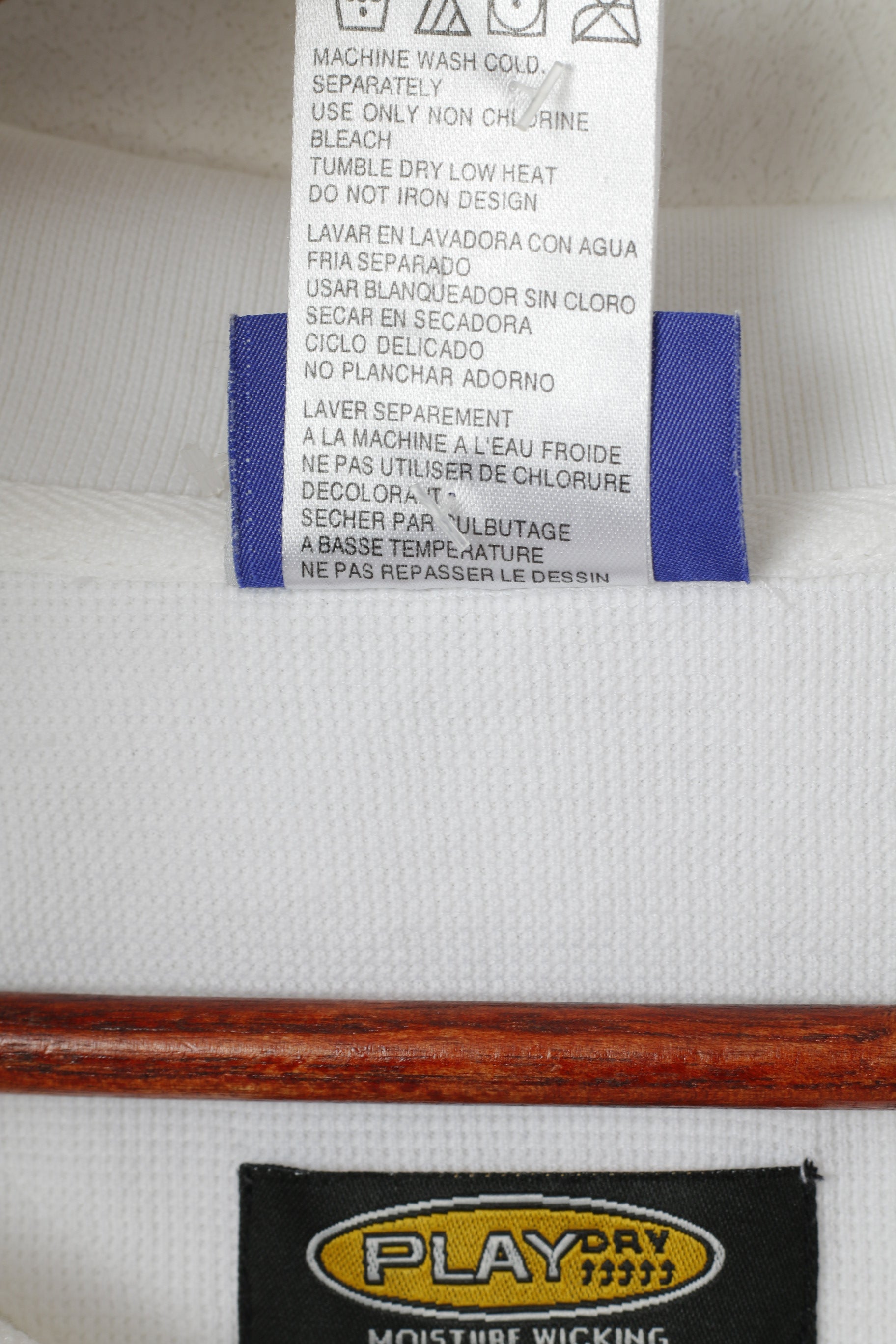 Reebok NFL Men 2XL (3XL) Polo Shirt White Long Cotton Europe League Play Dry Top