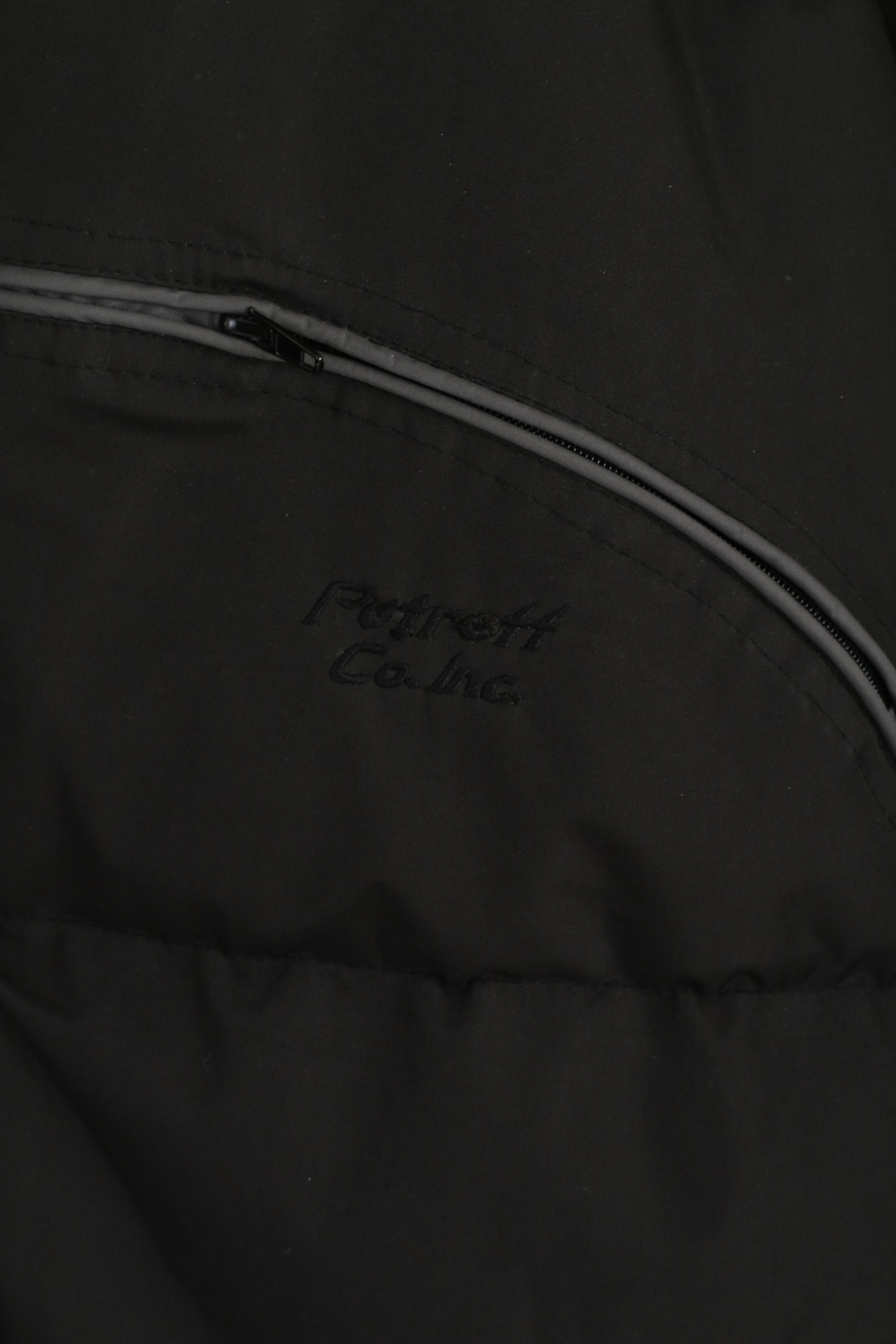 Petroff Sport Men 2XL Puffer Jacket Black Full Zipper Heavy Hooded Winter Coat