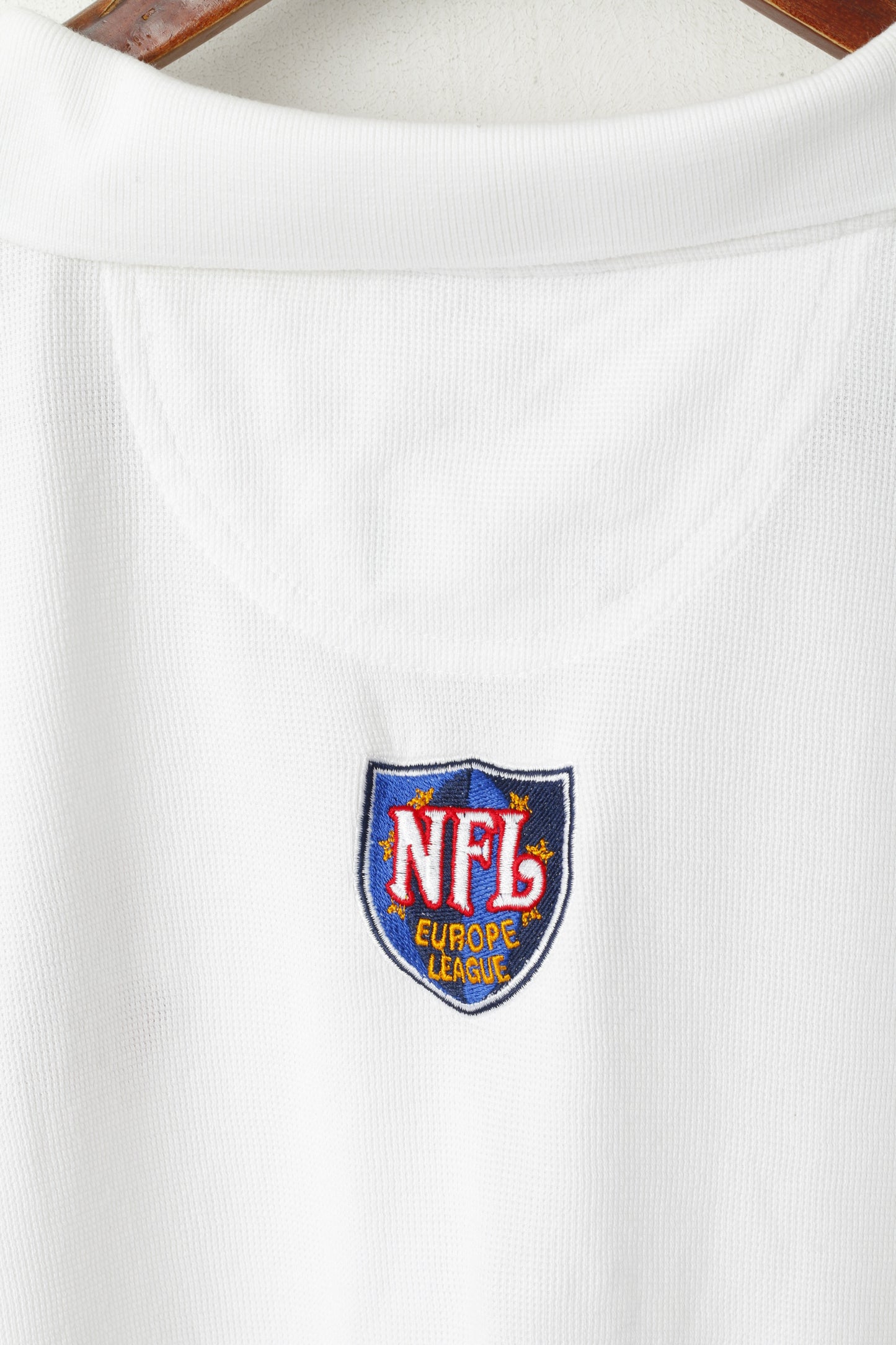 Reebok NFL Hommes 2XL (3XL) Polo Blanc Long Coton Europe League Play Dry Top