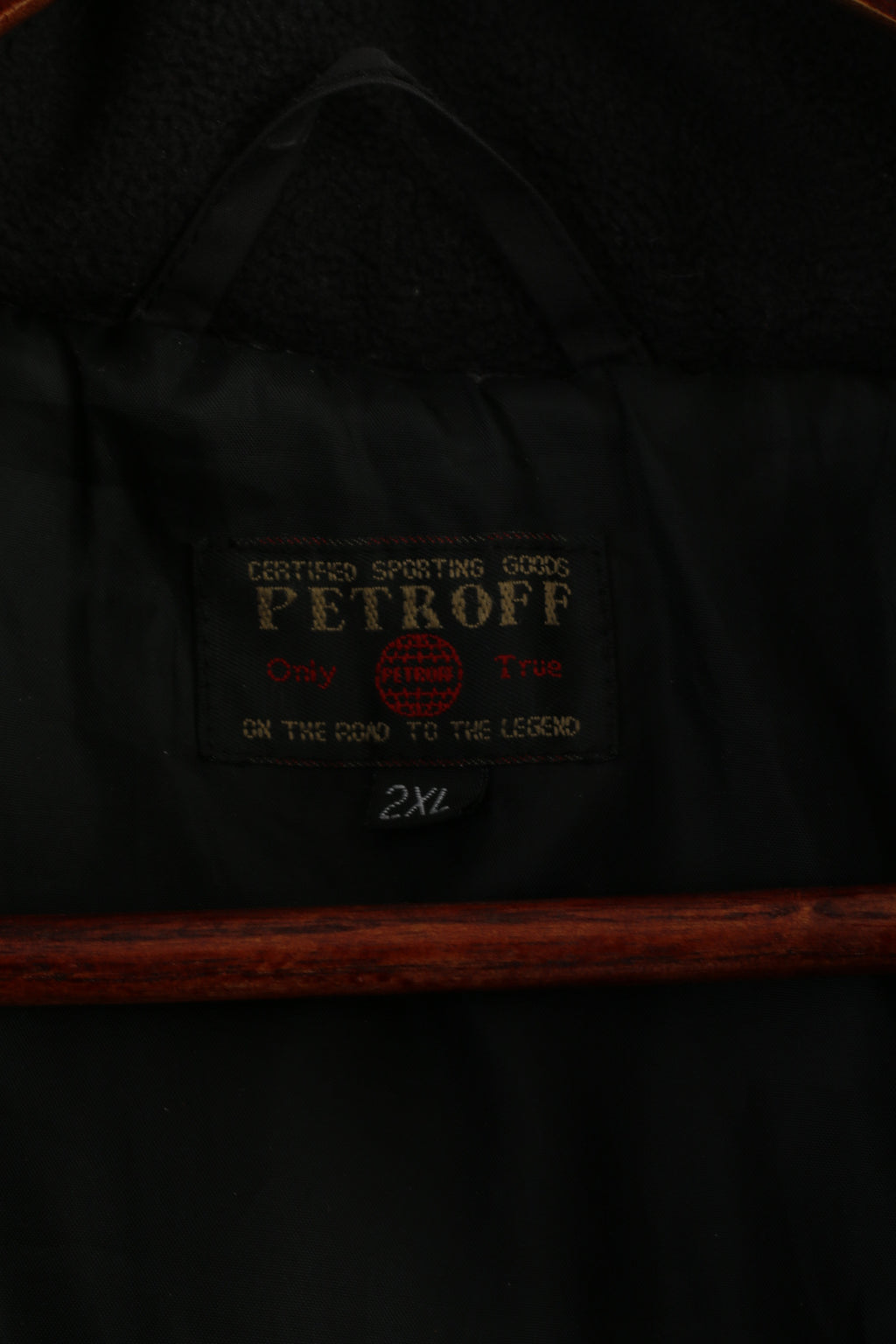 Petroff Sport Men 2XL Puffer Jacket Black Full Zipper Heavy Hooded Winter Coat