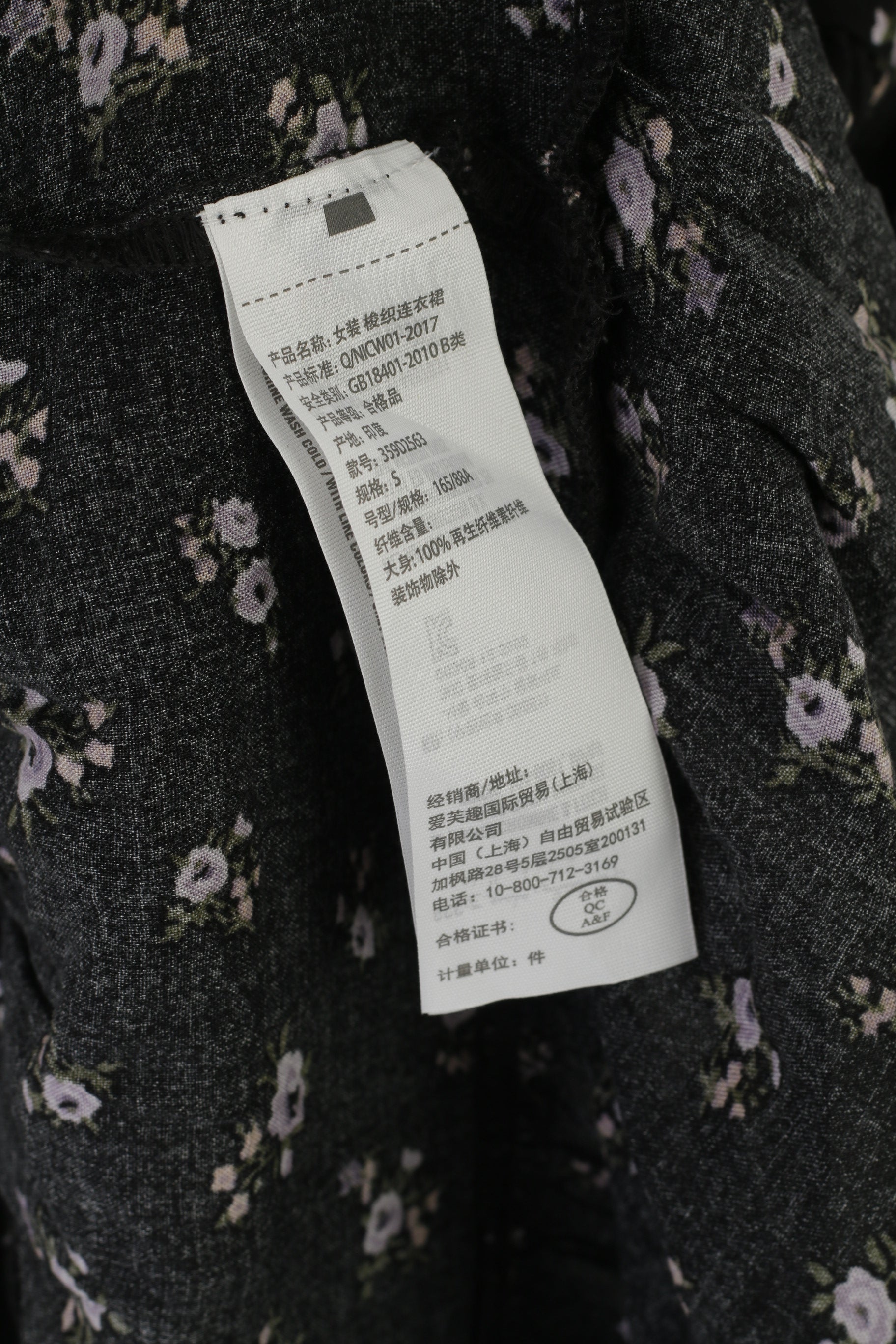 Hollister Women S Mini Dress Black Viscose Floral Short Summer Long Sleeve