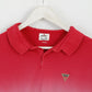 Soviet Mens L (M) Polo Shirt Red Faded Three Colours Cotton Top