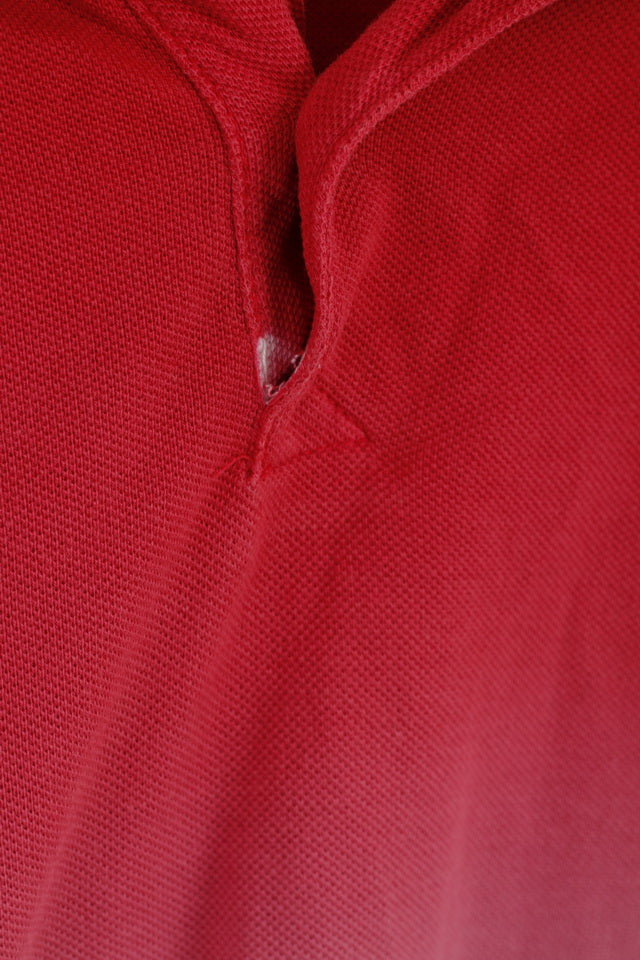 Polo sovietica da uomo L (M) Top in cotone a tre colori sbiadito rosso