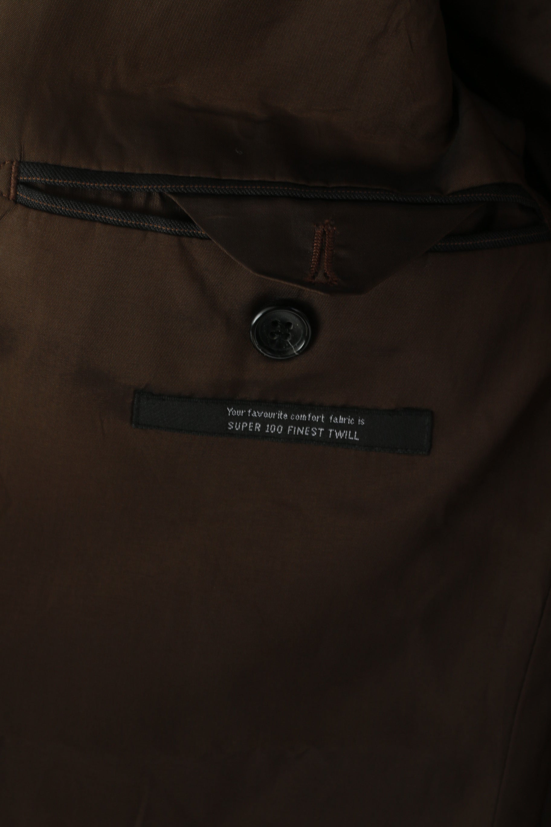 Strellson Men 98 40 Blazer Brown Striped Wool Novarta-Luigi Single Breasted Jacket