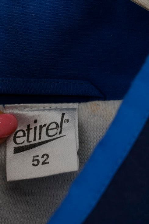 Etirel Mens 52 L Jacket Blue Full Zipper Bomber Made in Italy Activewear Top