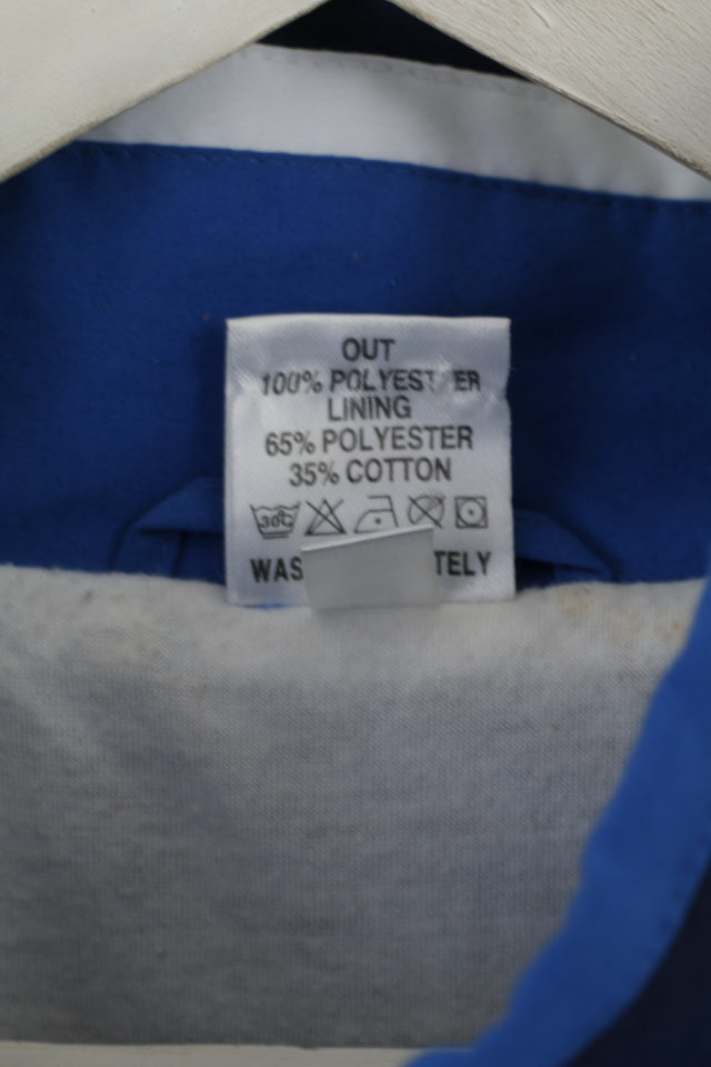 Etirel Mens 52 L Jacket Blue Full Zipper Bomber Made in Italy Activewear Top