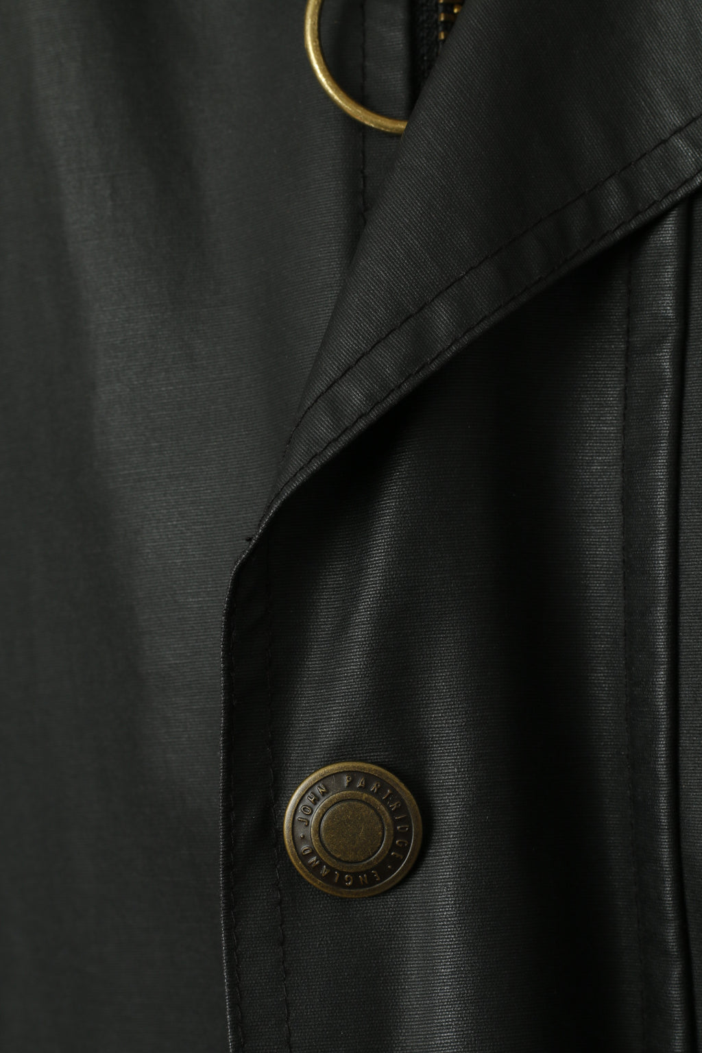 Giacca John Partridge da uomo XS (S) in cotone cerato nero, nylon, Harrington Country, top fatto a mano