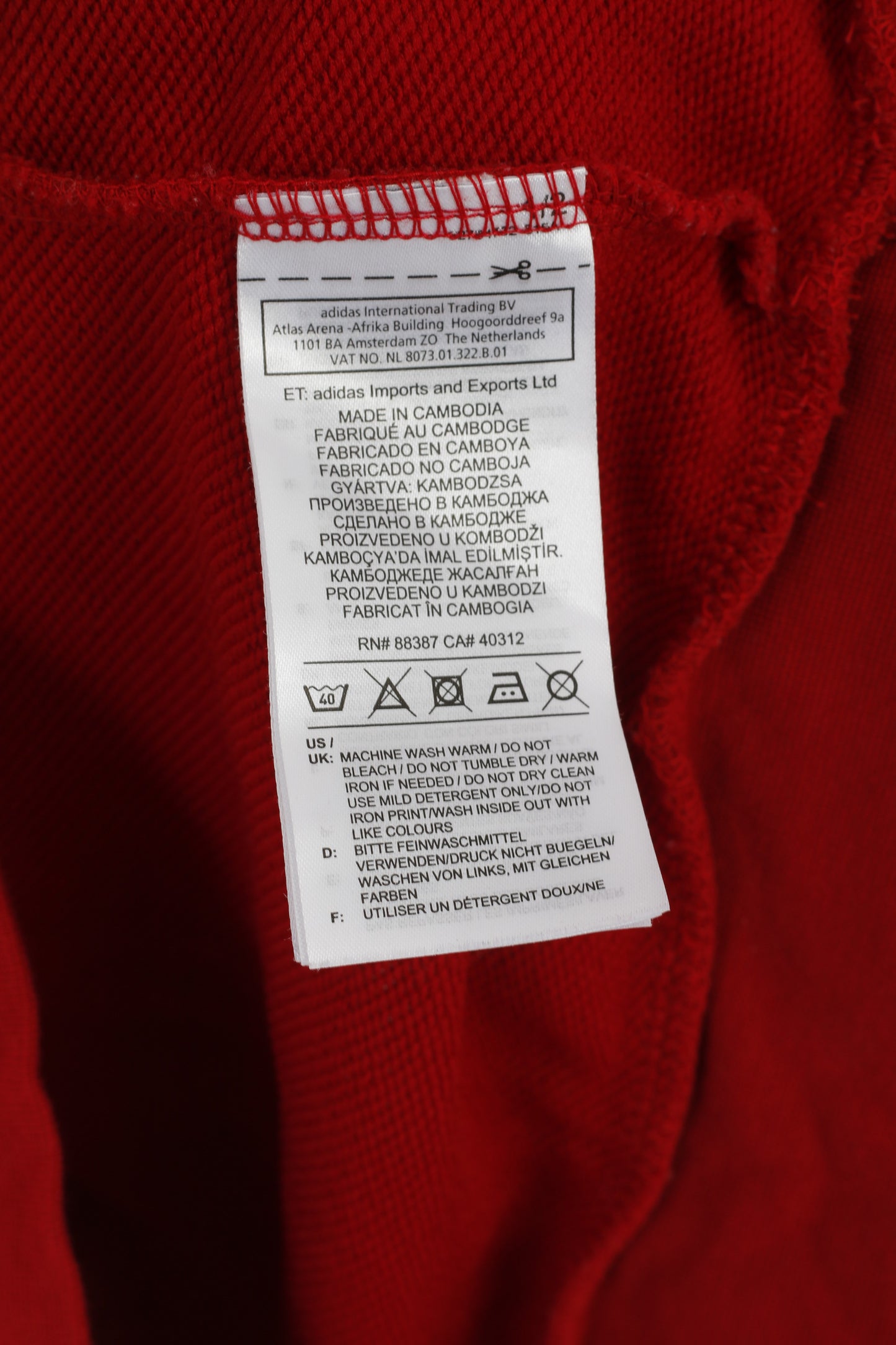 Felpa Adidas Donna M 12-14 Felpa rossa in morbido cotone con grande logo sportivo