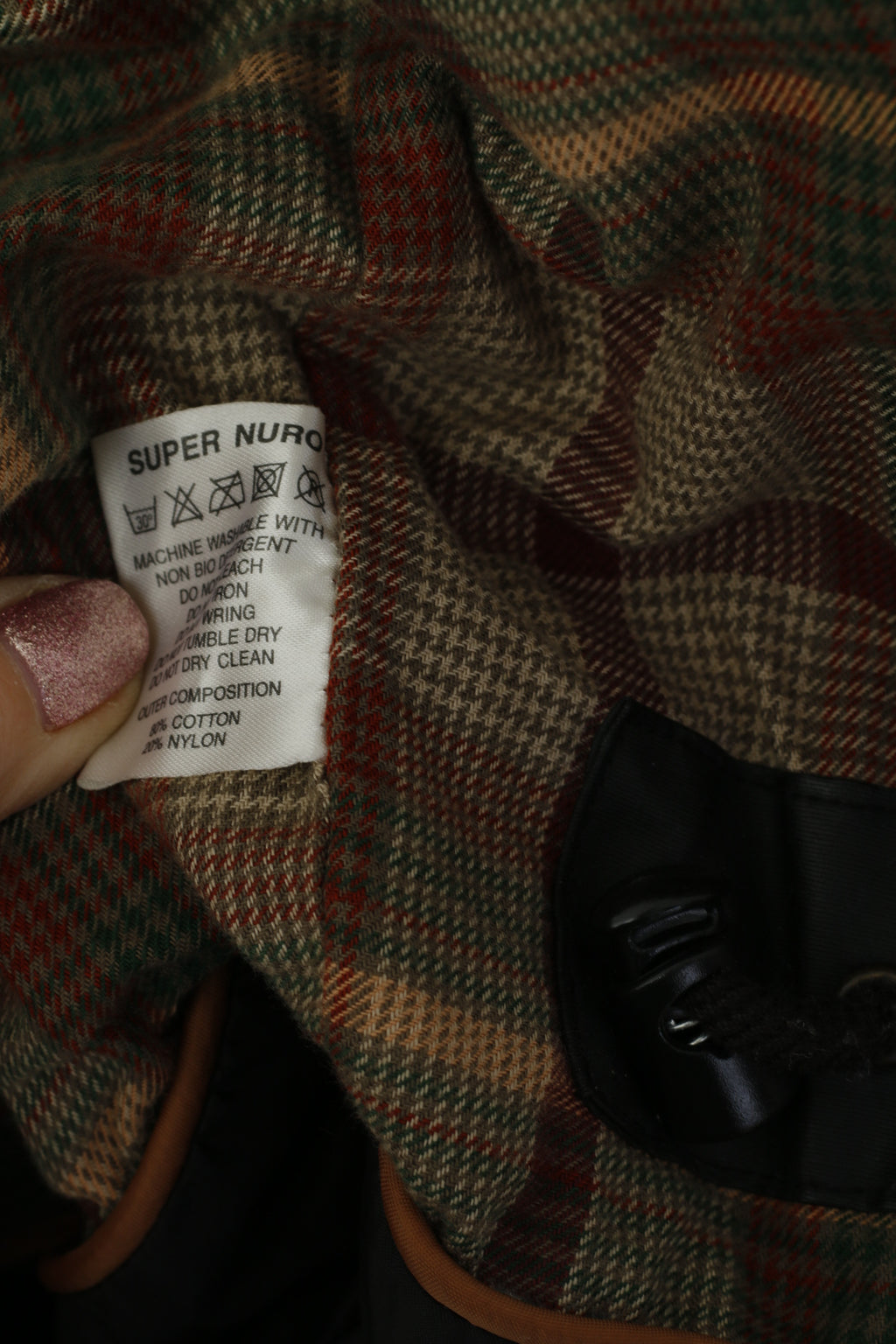 Giacca John Partridge da uomo XS (S) in cotone cerato nero, nylon, Harrington Country, top fatto a mano