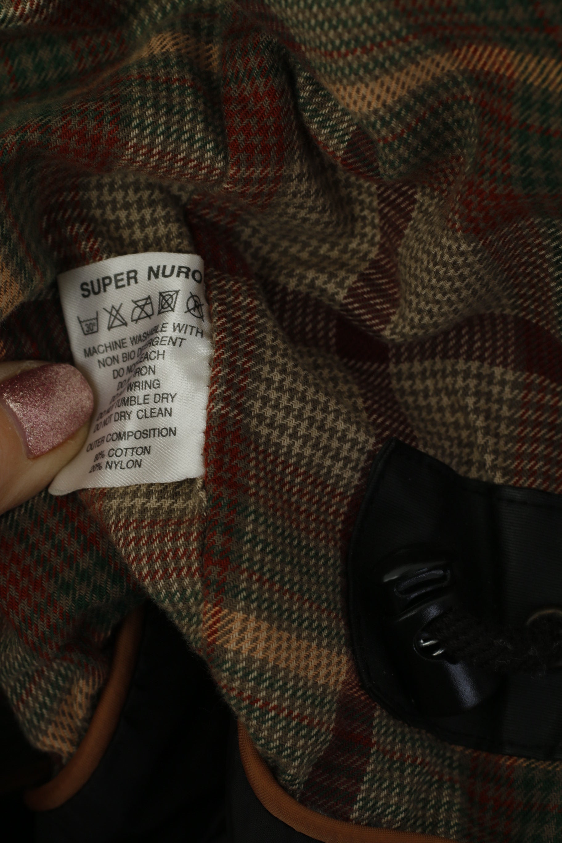 Giacca John Partridge da uomo XS (S) in cotone cerato nero, nylon, Harrington Country, top fatto a mano