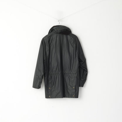 John Partridge Homme XS (S) Veste Noir Wax Coton Nylon Harrington Country Hand Made Top