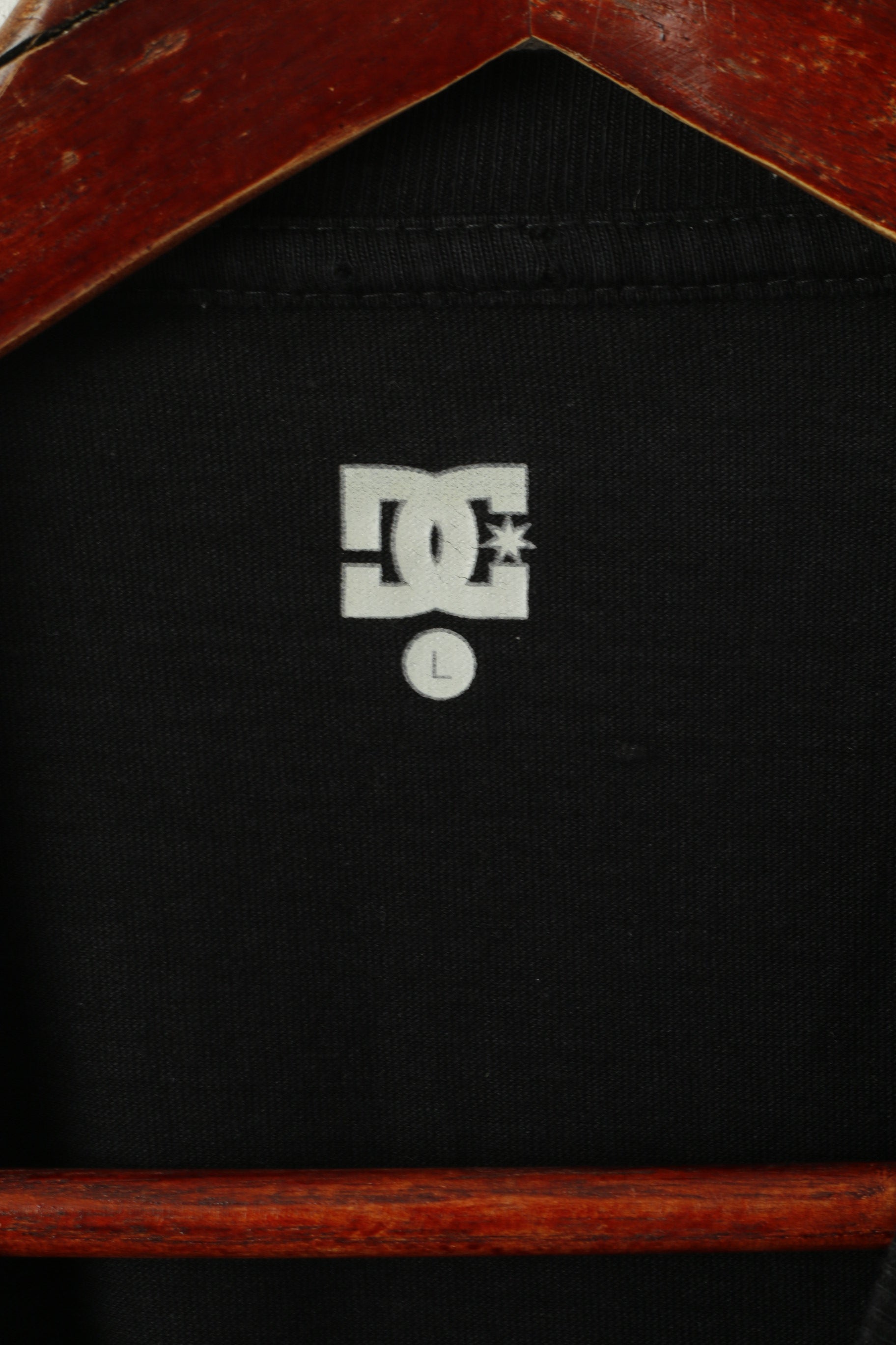 DC Men L Shirt Black Cotton Graphic Los Angeles 94 Crew Neck Top