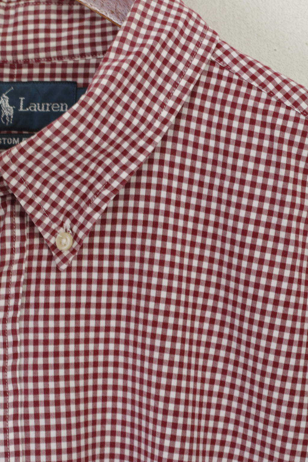 Ralph Lauren Camicia casual XXL da uomo Top a maniche lunghe in cotone a quadri bordeaux