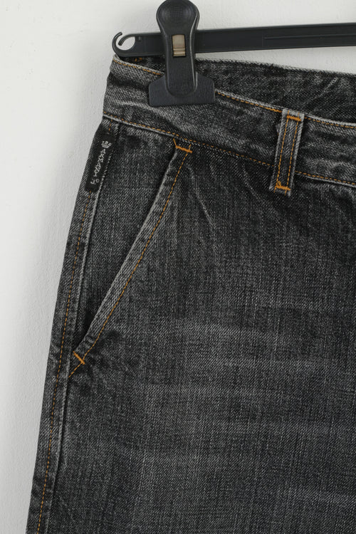 Armani Jeans Femmes 10 36 Jeans Pantalon Gris Coton Vintage Jambes Larges Denim Pantalon