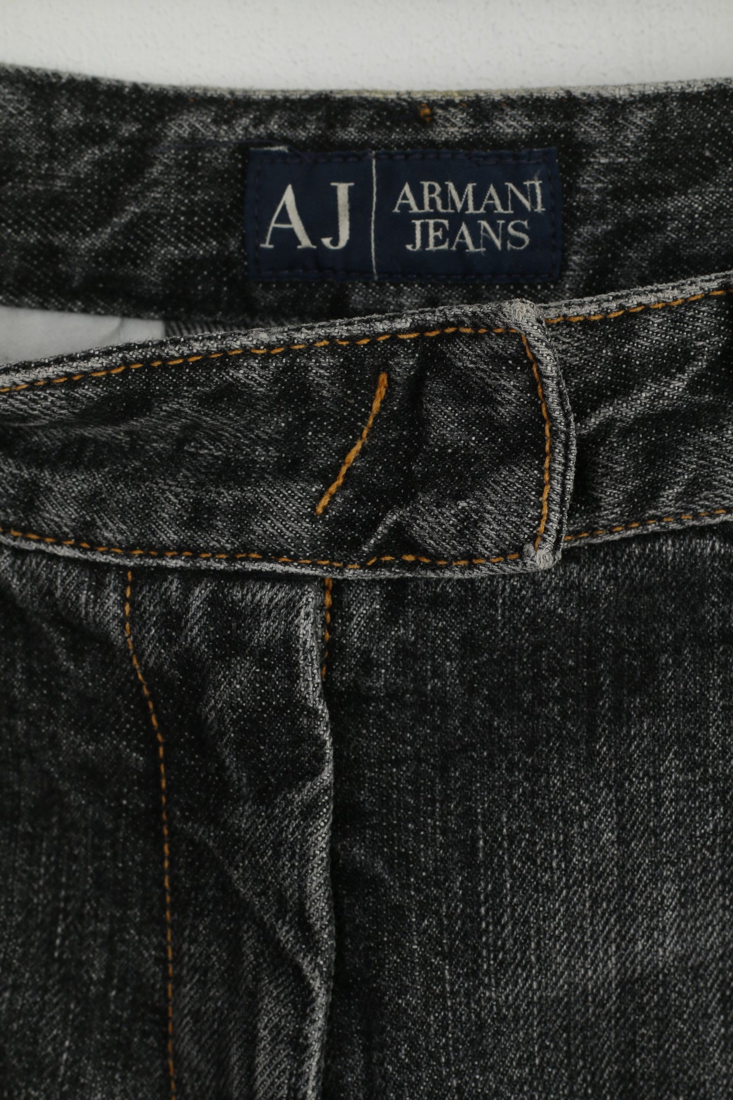 Armani Jeans Women 10 36 Jeans Trousers Grey Cotton Vintage Wide Legs Denim Pants