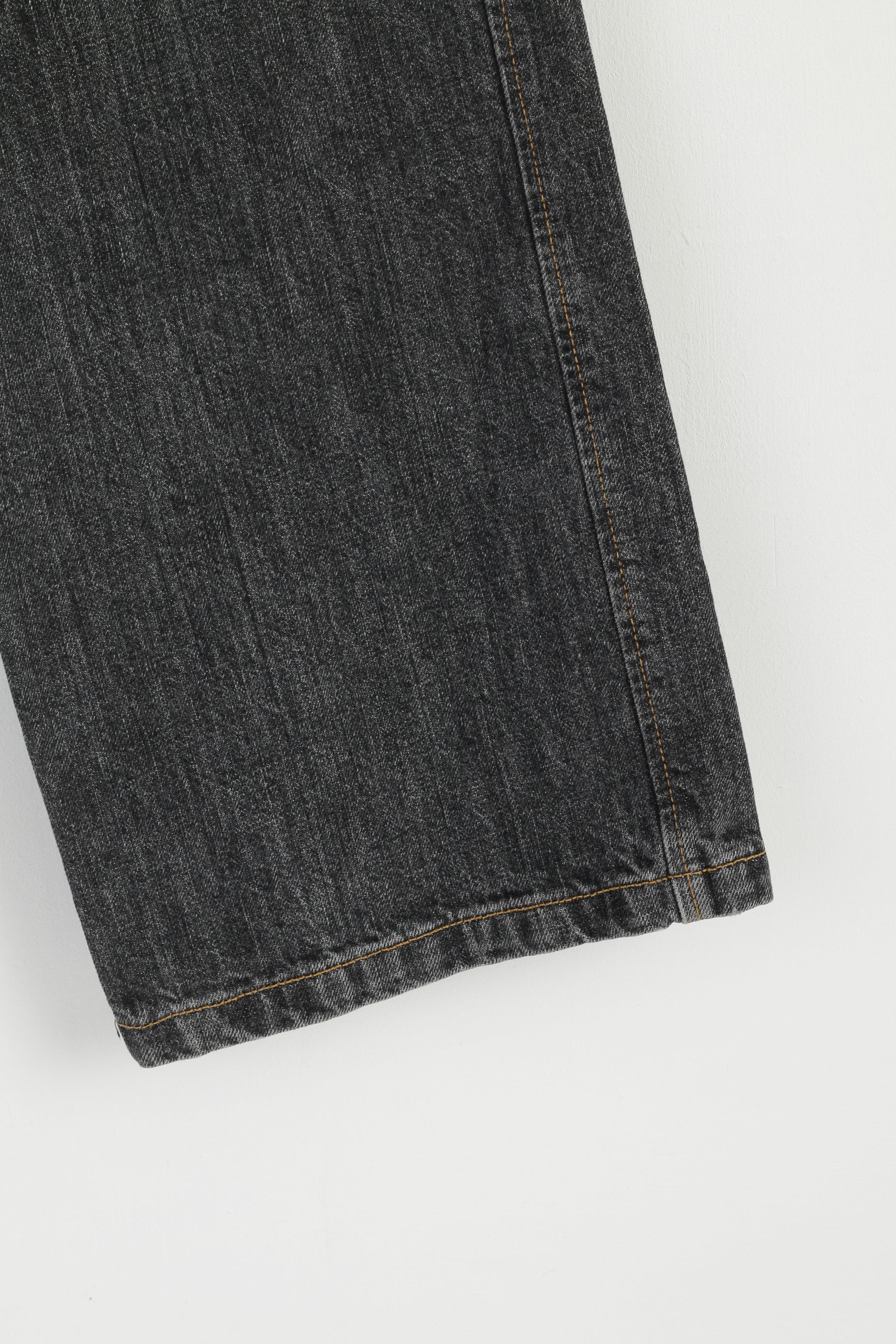 Armani Jeans Femmes 10 36 Jeans Pantalon Gris Coton Vintage Jambes Larges Denim Pantalon