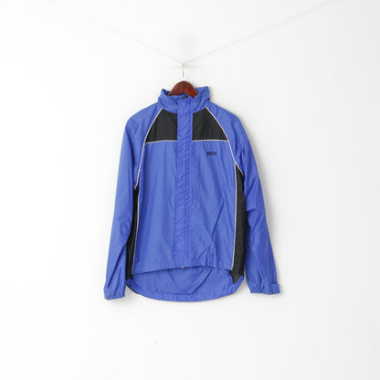 Giani Feroti Men M Cycling Jacket Blue Nylon Waterproof Lightweight Hooded Top
