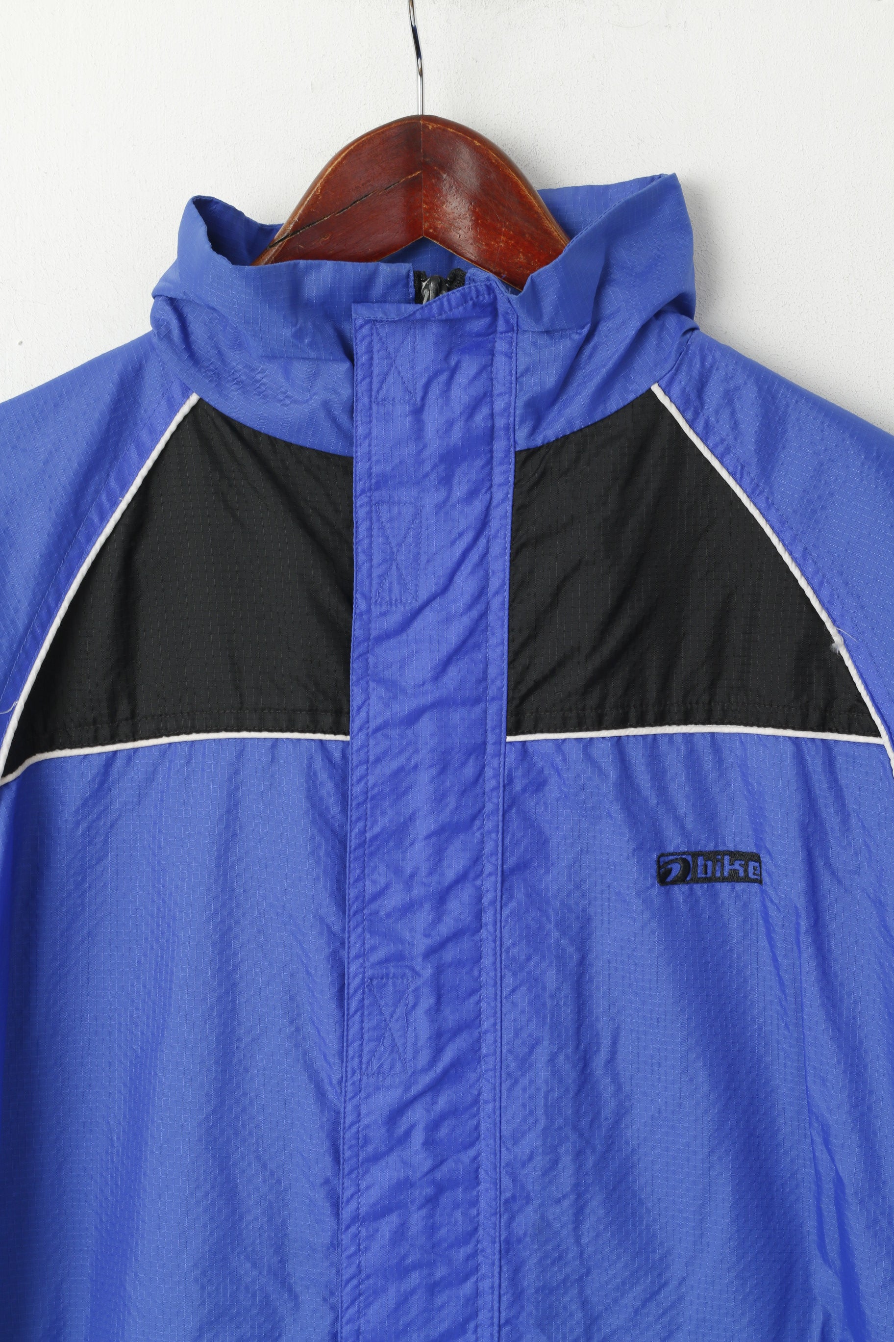 Giani Feroti Hommes M Veste de cyclisme en nylon bleu imperméable léger à capuche