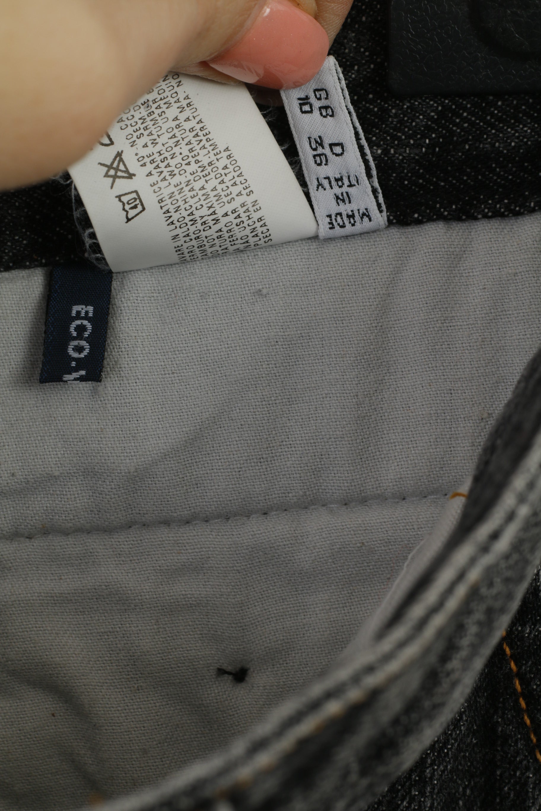 Armani Jeans Femmes 10 36 Jeans Pantalon Gris Coton Vintage Jambes Larges Denim Pantalon