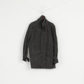 G-STAR RAW Femme L (M) Veste Gris Coton New Garber Check Trench Snaps Manteau Classique