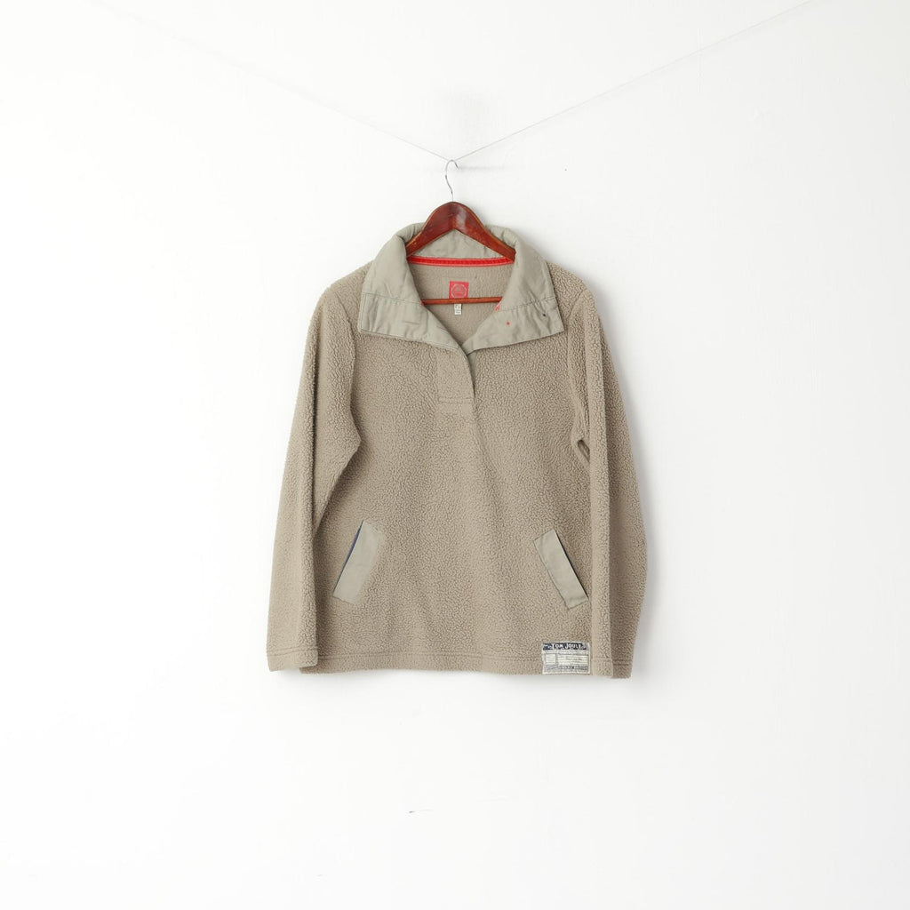 Tom Joule Femmes 14 L Sweat Taupe Pull Poches Col Montant Haut Polaire