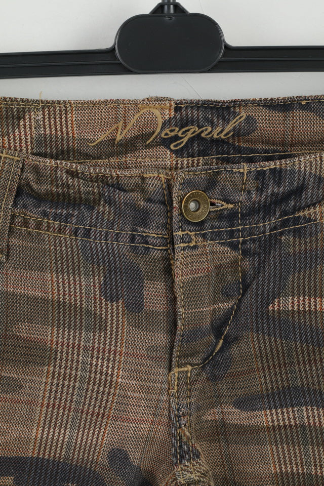 Mogul Womens 25 Trousers Brown Moro Camuflage Bootcut Leg Pants