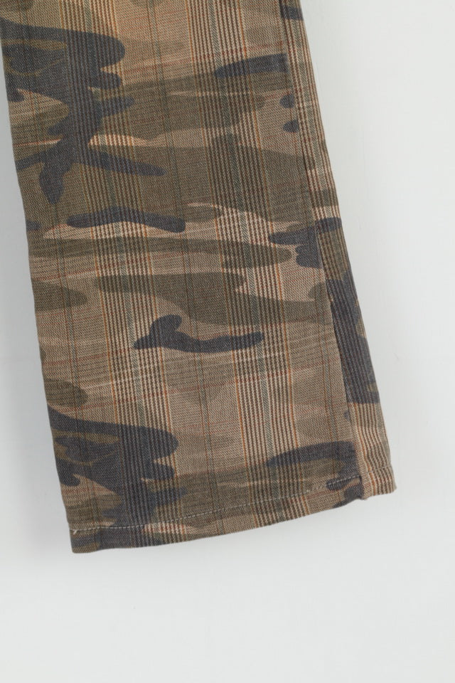 Mogul Womens 25 Trousers Brown Moro Camuflage Bootcut Leg Pants