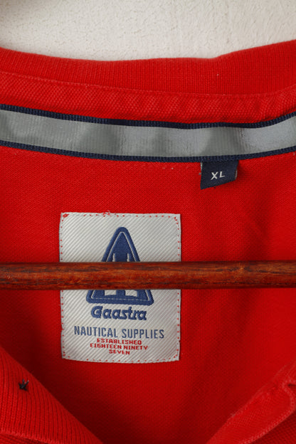 Gaastra Homme XL Polo Rouge Coton 52 Super Série Fournitures Nautiques Haut