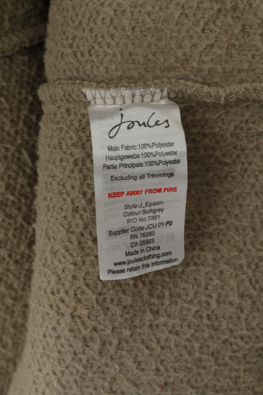 Tom Joule Femmes 14 L Sweat Taupe Pull Poches Col Montant Haut Polaire