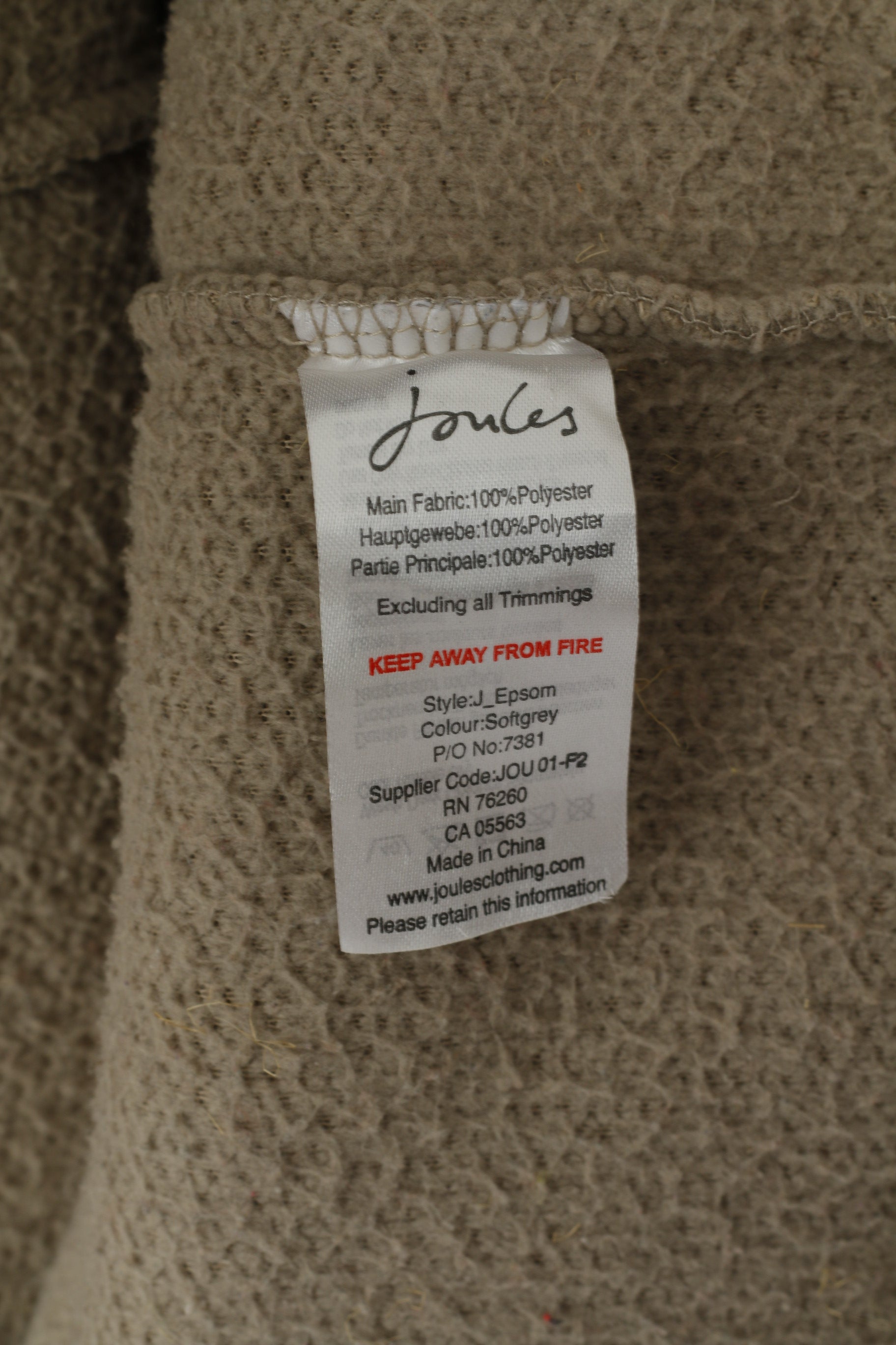 Tom Joule Femmes 14 L Sweat Taupe Pull Poches Col Montant Haut Polaire