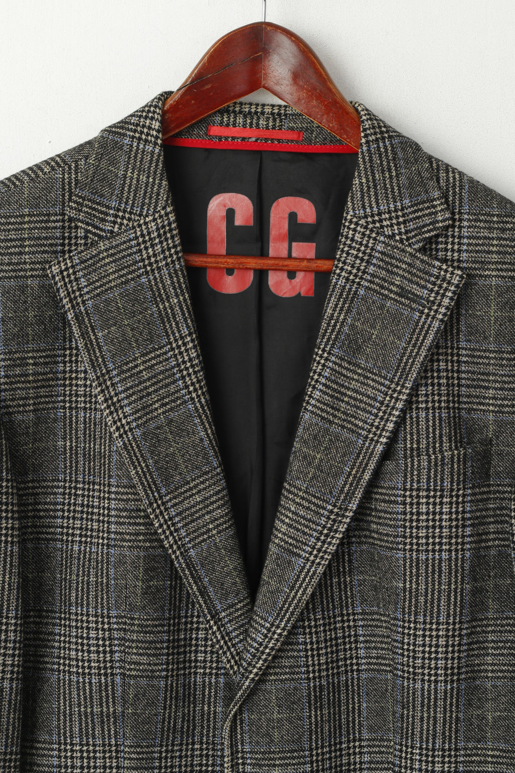 CG Get Prestige Pochhacker Men 102 40 Blazer Gray Check Wool Single Breasted Jacket