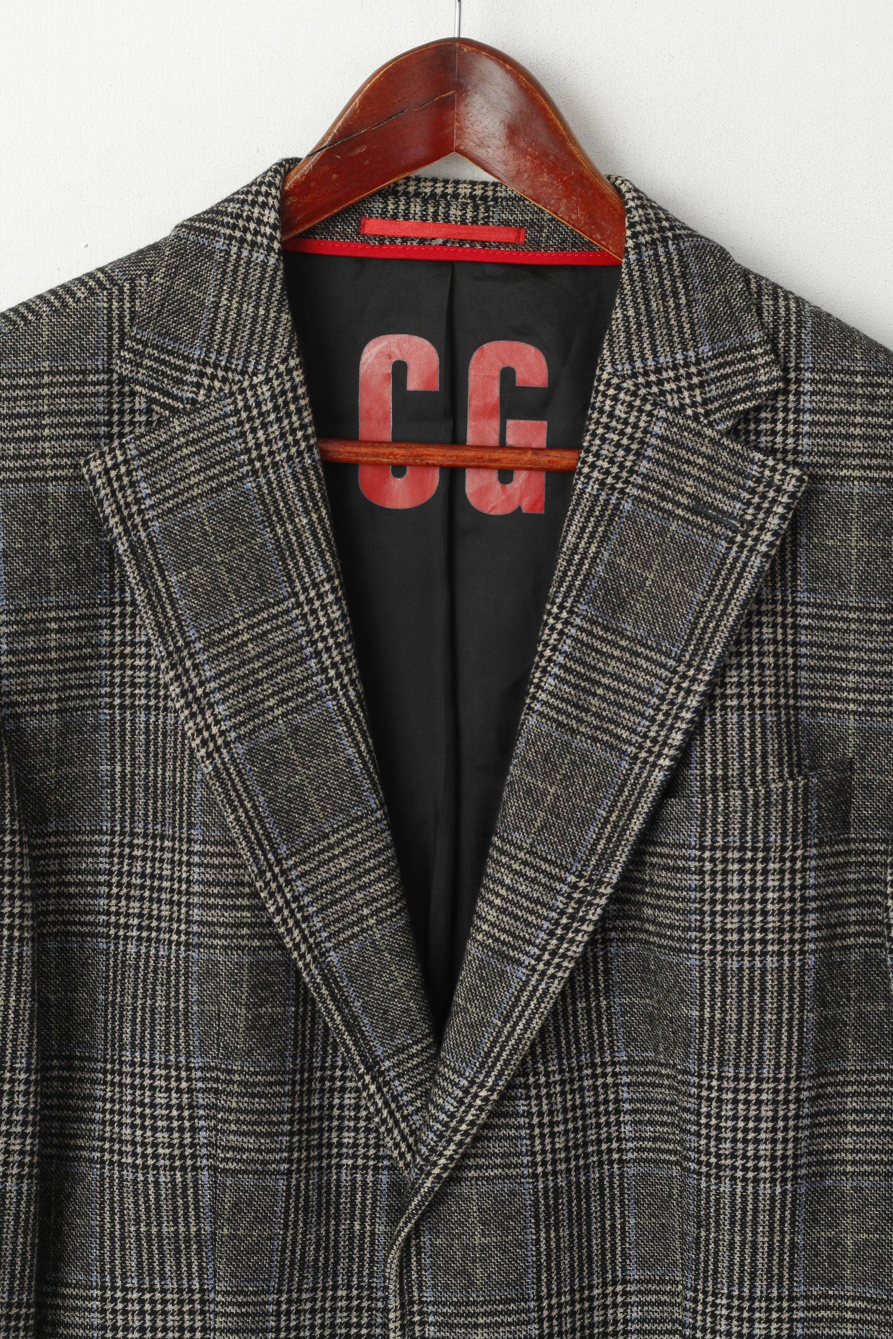 CG Get Prestige Pochhacker Men 102 40 Blazer Gray Check Wool Single Breasted Jacket
