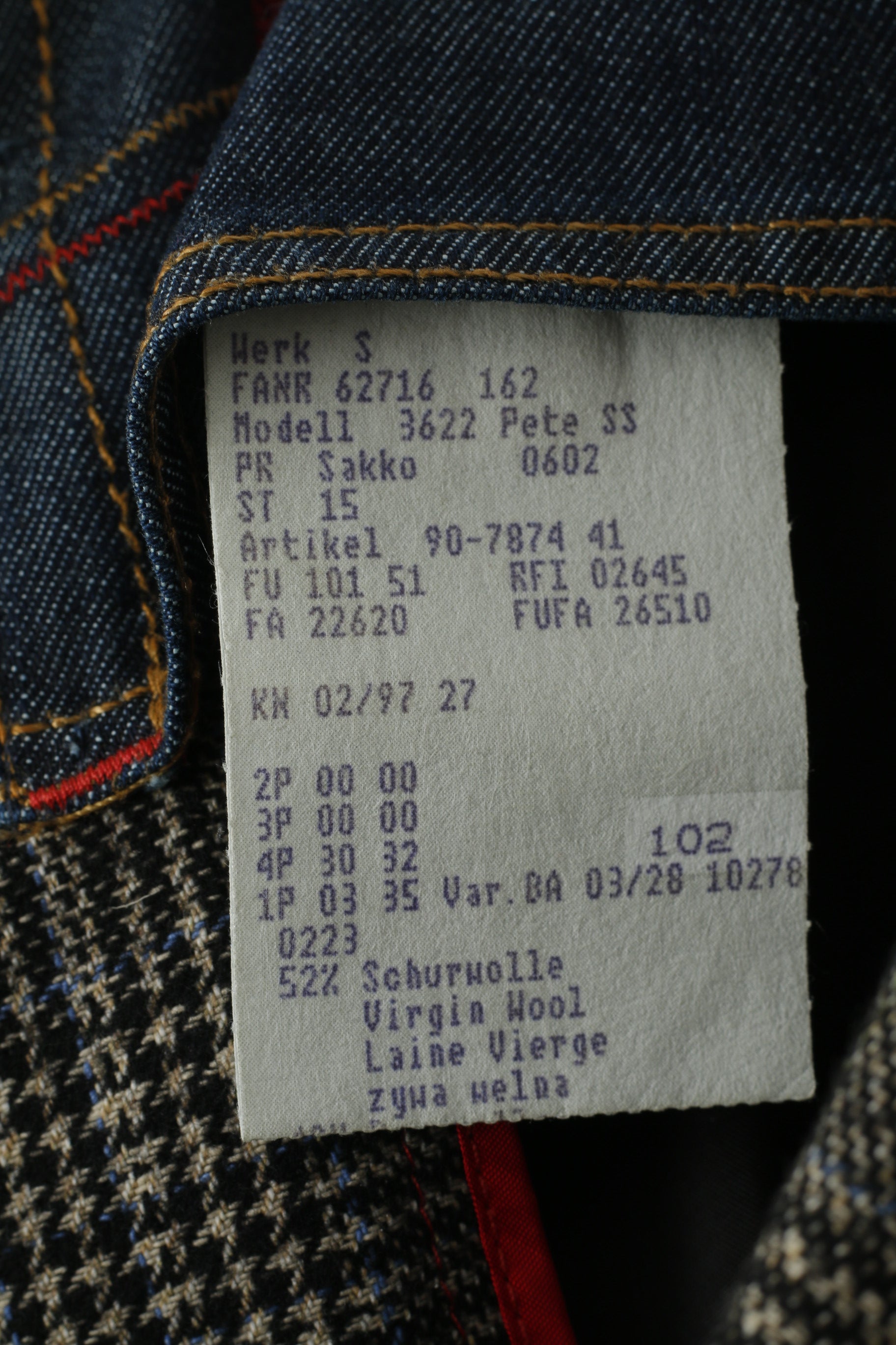 CG Get Prestige Pochhacker Men 102 40 Blazer Gray Check Wool Single Breasted Jacket