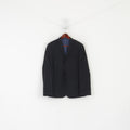 White Label Hommes 44 Blazer Noir Vintage Simple Boutonnage Épaulettes Veste