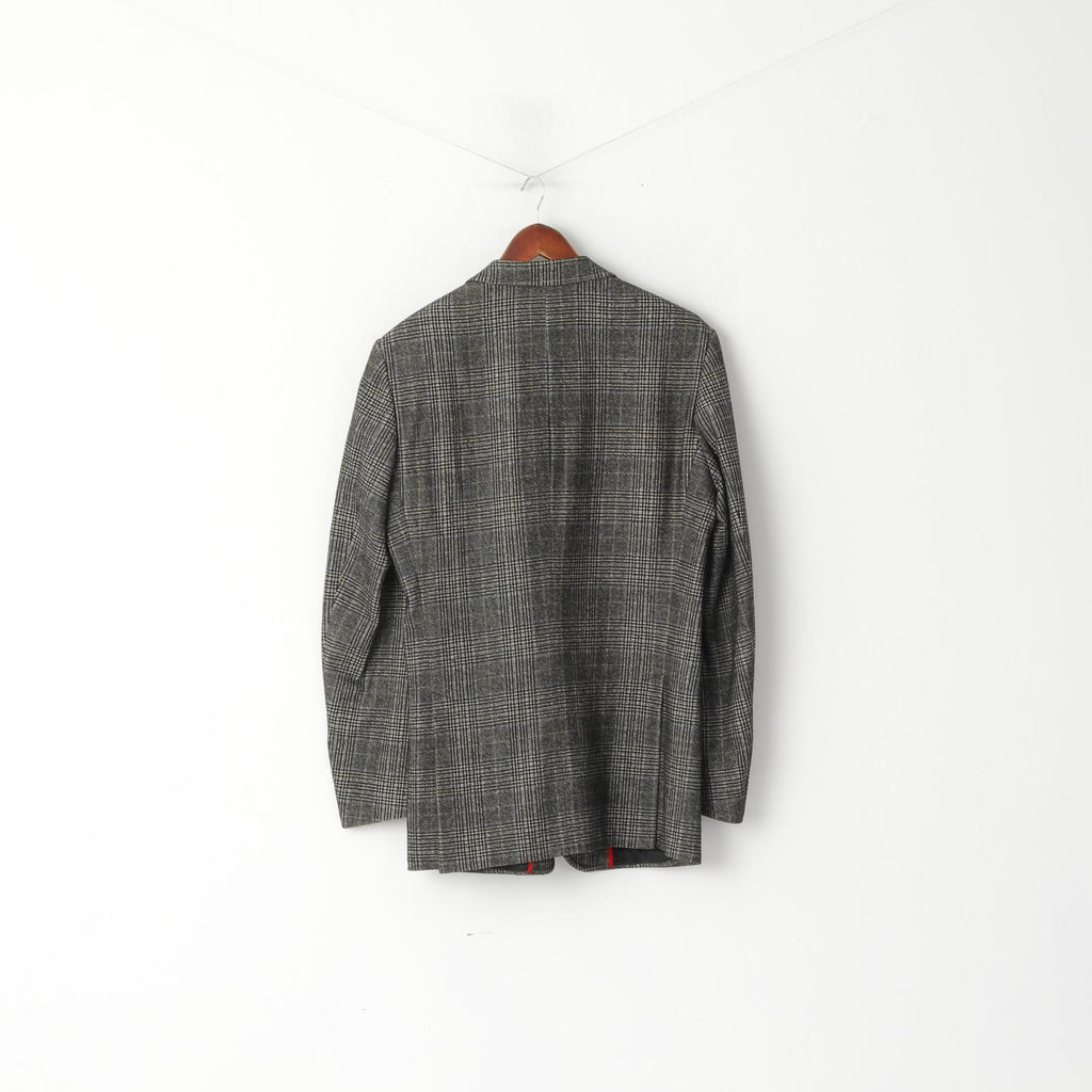 CG Get Prestige Pochhacker Men 102 40 Blazer Gray Check Wool Single Breasted Jacket