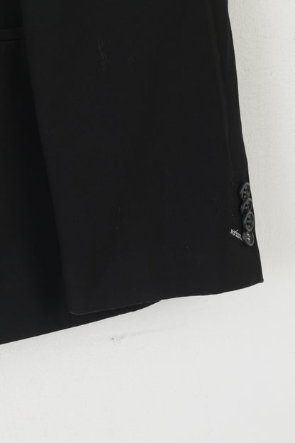 Giacca da uomo White Label 44 Blazer nera vintage monopetto con spalline