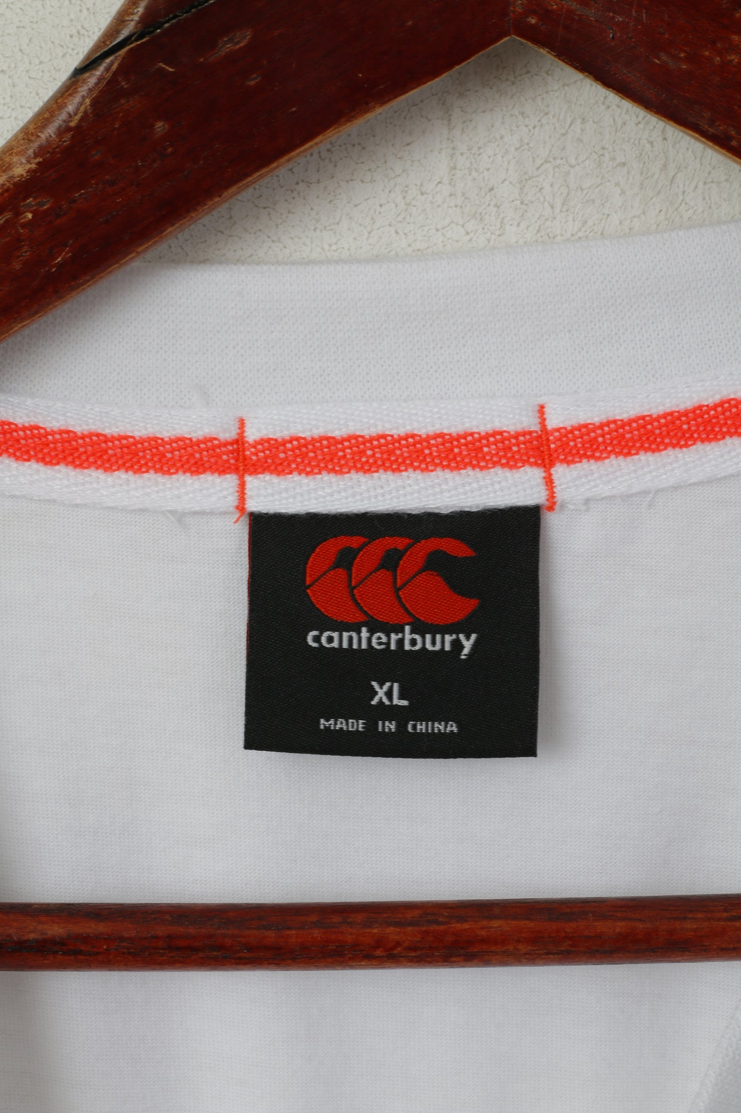 Canterbury Hommes XL T-Shirt Blanc Angleterre National Rugby Union Team Sportswear Top