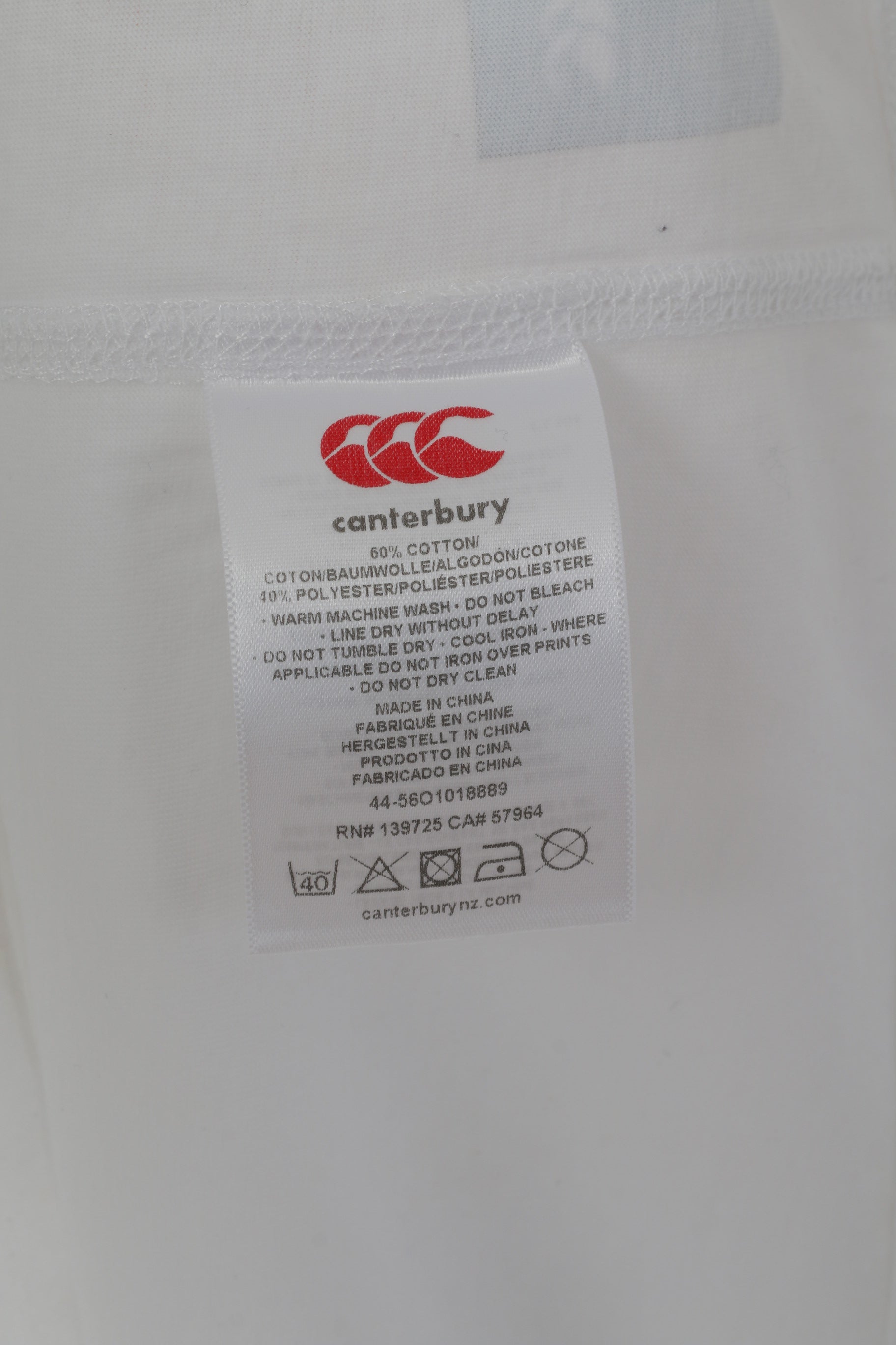 Canterbury Men XL T-Shirt White England National Rugby Union Team Sportswear Top