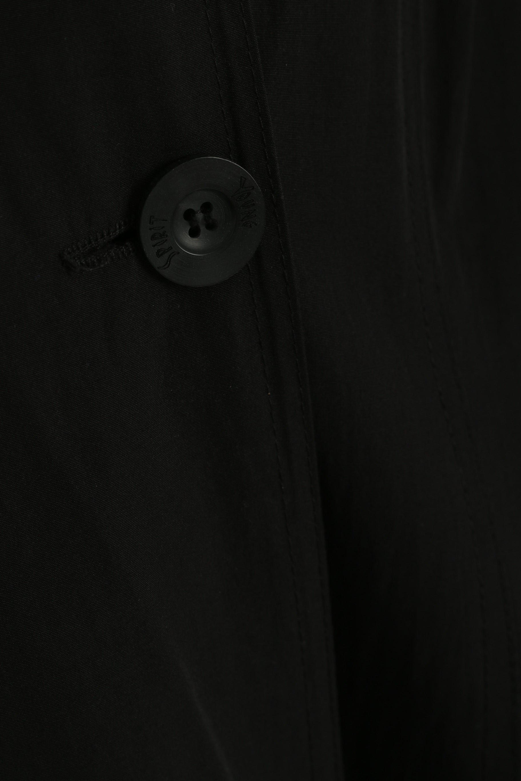 Spirit Young – manteau L en coton noir pour femme, léger, Double boutonnage, boutons détaillés, haut
