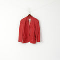 Marc Aurel Women 42 M Blazer Raspberry Linen Blend Classic Retro Jacket