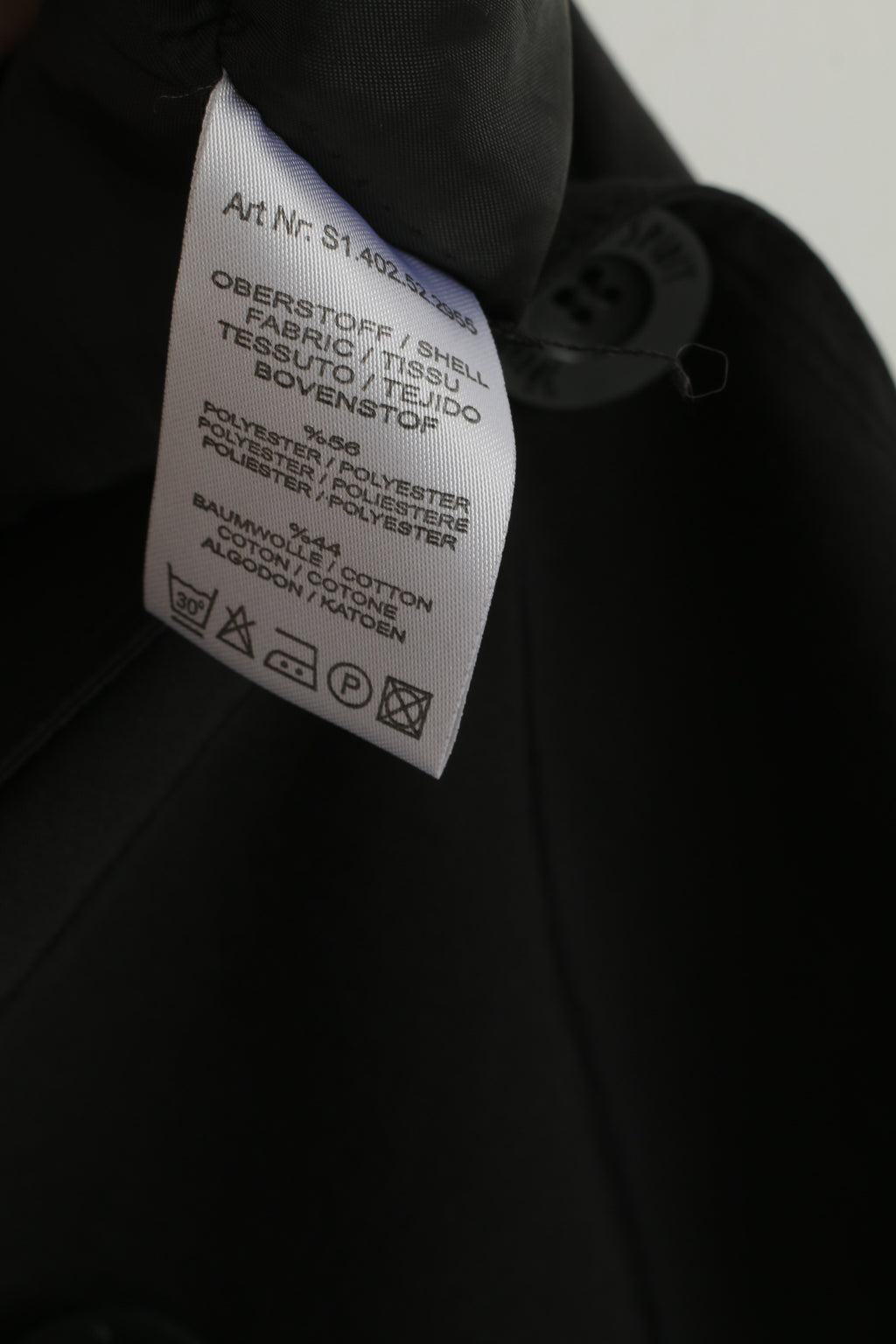 Spirit Young Women L Coat Black Cotton Lightweight Double Breasted Detailed Buttons Top