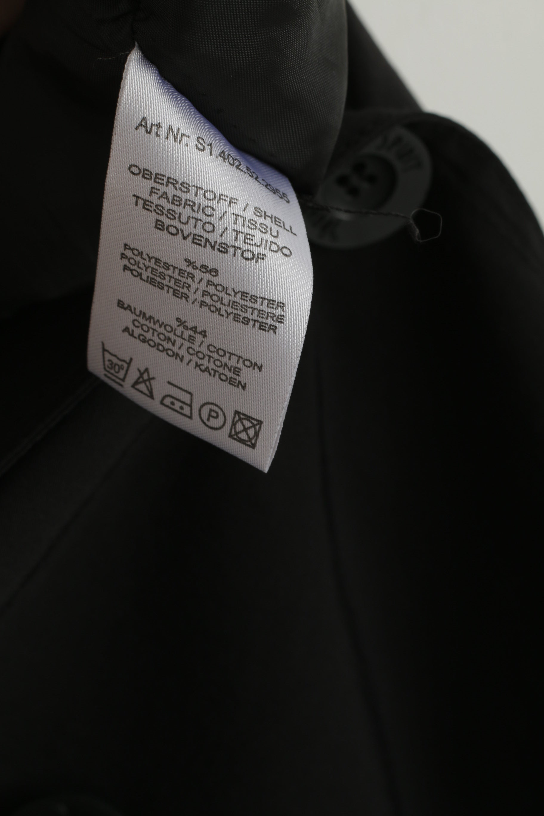 Spirit Young – manteau L en coton noir pour femme, léger, Double boutonnage, boutons détaillés, haut