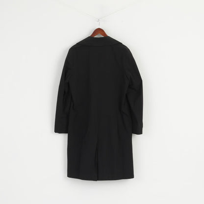 Spirit Young – manteau L en coton noir pour femme, léger, Double boutonnage, boutons détaillés, haut