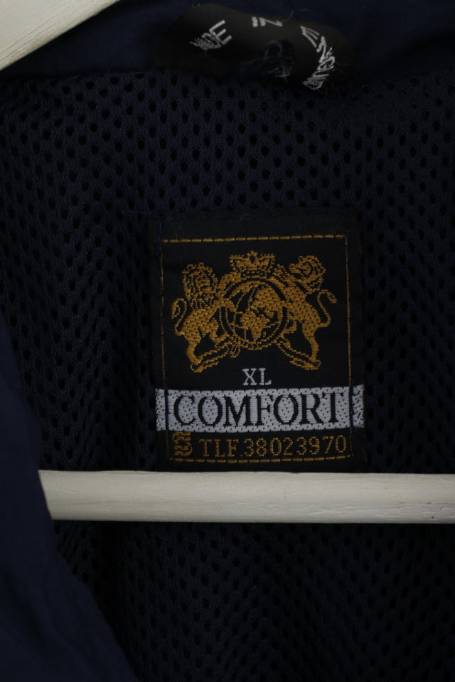 Comfort Men XL Jacket Navy Bomber Nylon Manpower Festival Top