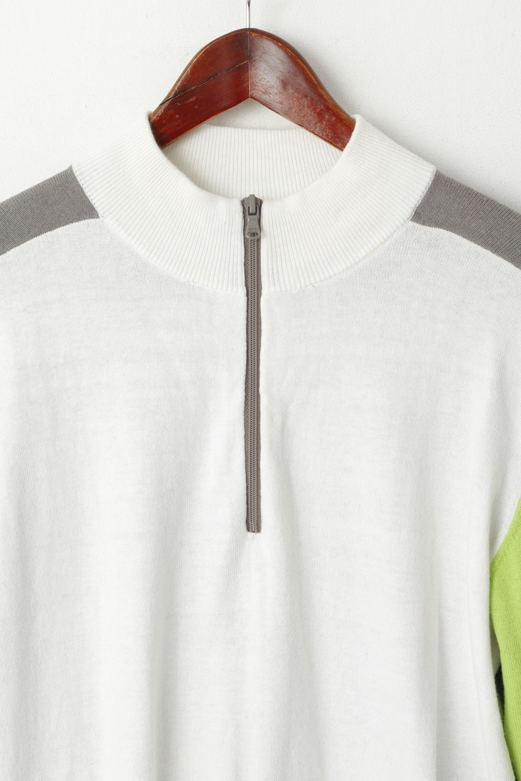 Maglione da golf da uomo della collezione Ping M maglione color crema in misto cotone e lana con zip