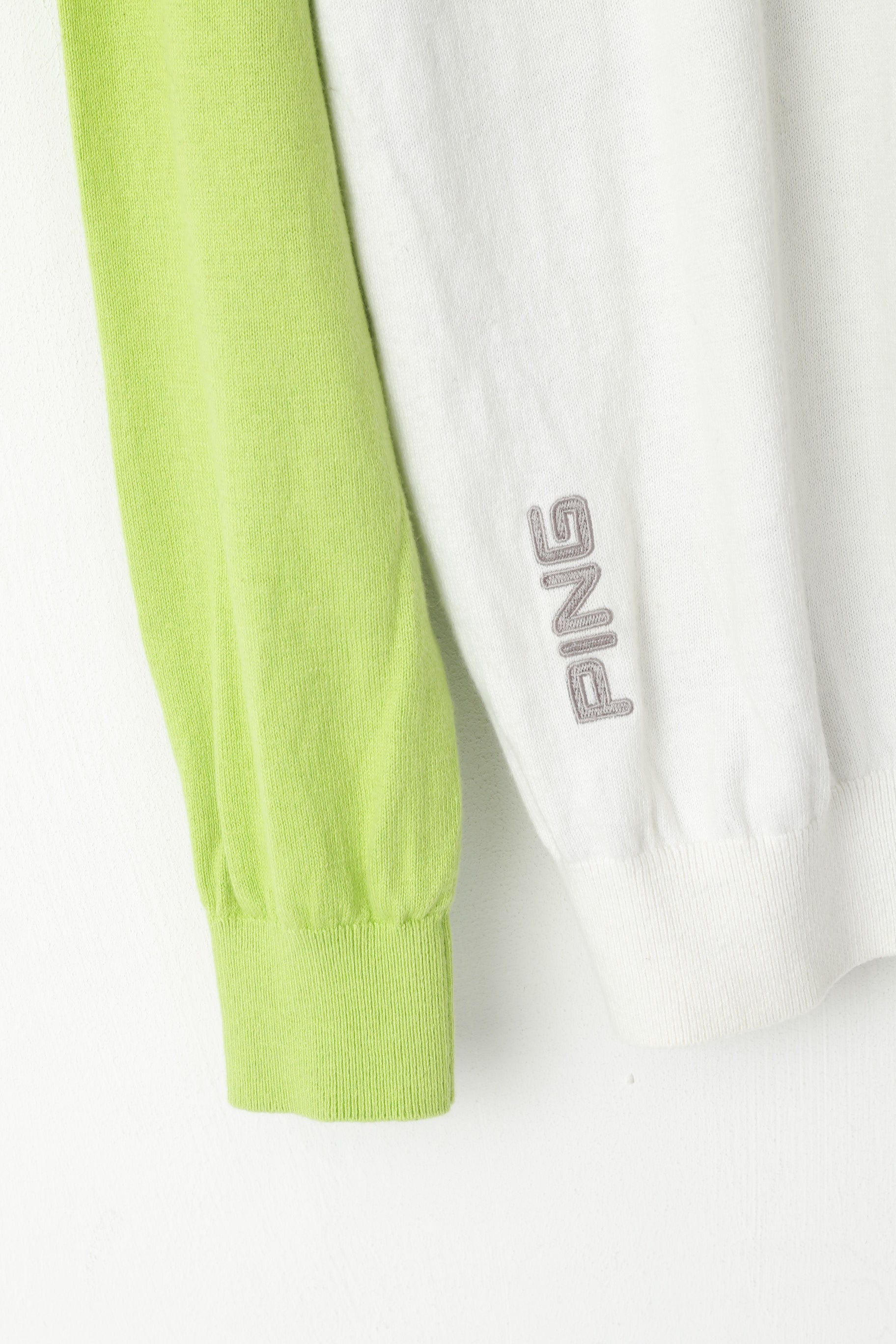 Maglione da golf da uomo della collezione Ping M maglione color crema in misto cotone e lana con zip