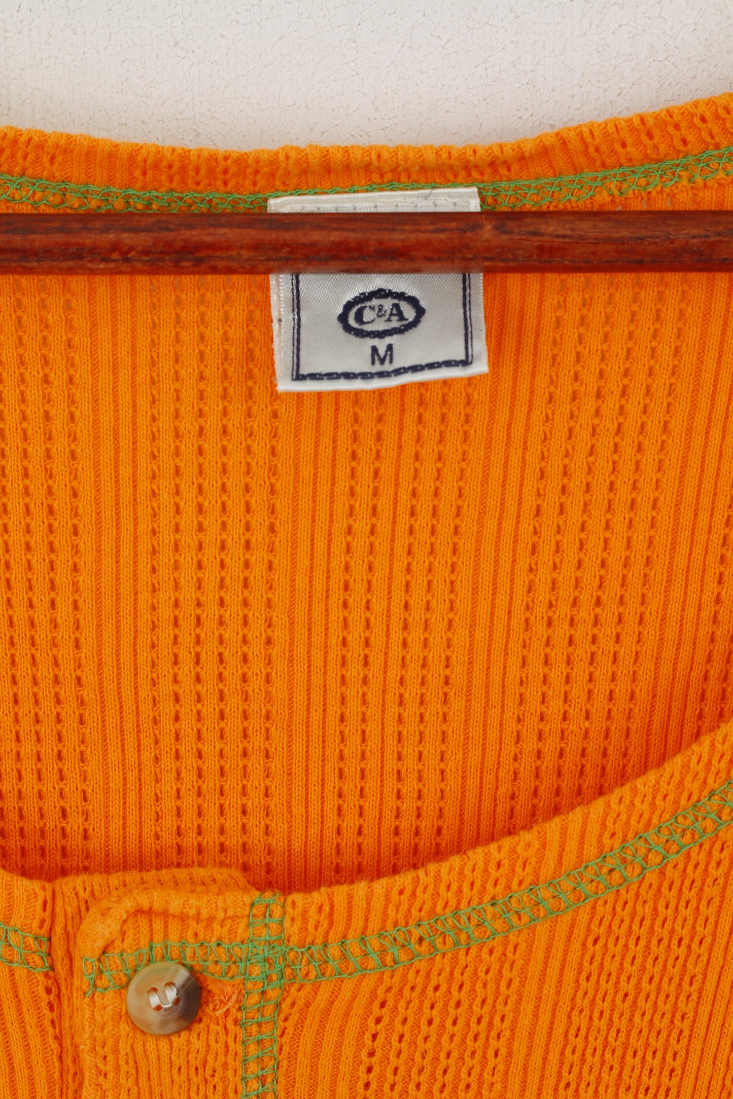 C&amp;A Homme M Chemise Orange Vintage Coton Sport United Basic 90s Débardeur