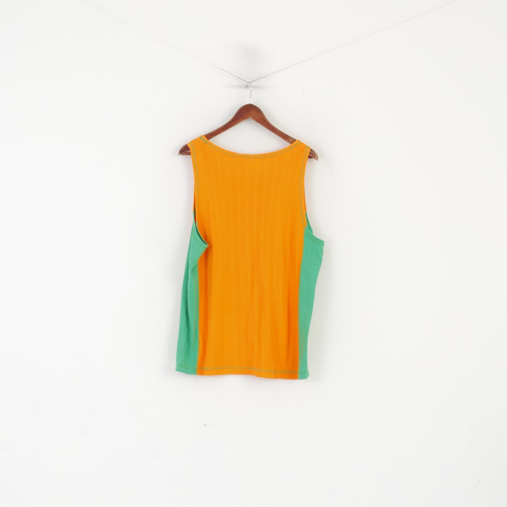 C&amp;A Homme M Chemise Orange Vintage Coton Sport United Basic 90s Débardeur